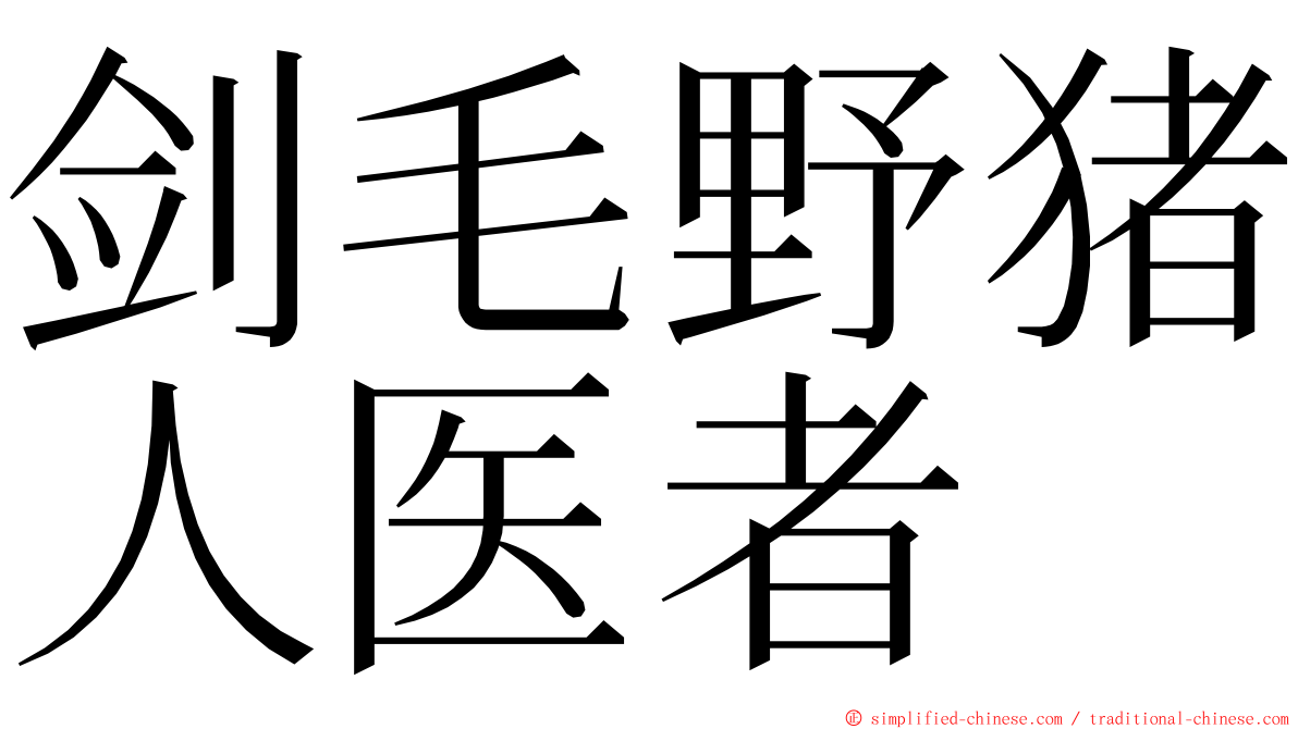 剑毛野猪人医者 ming font