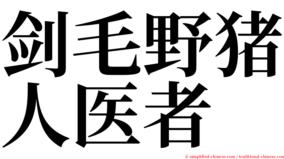 剑毛野猪人医者 serif font