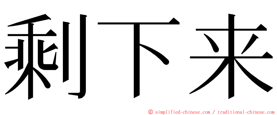 剩下来 ming font