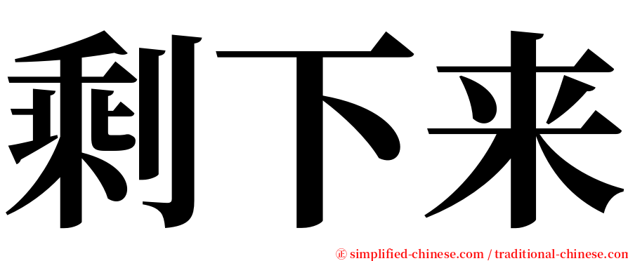 剩下来 serif font