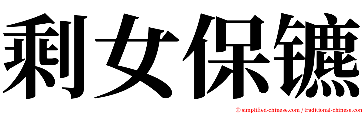 剩女保镳 serif font