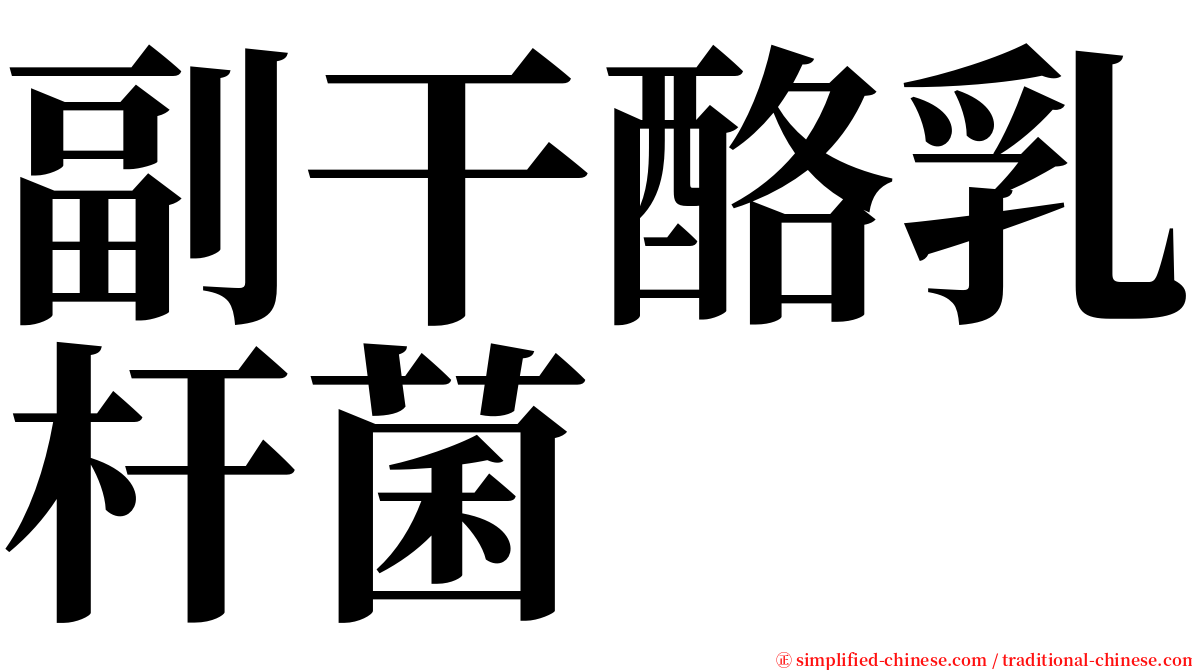 副干酪乳杆菌 serif font