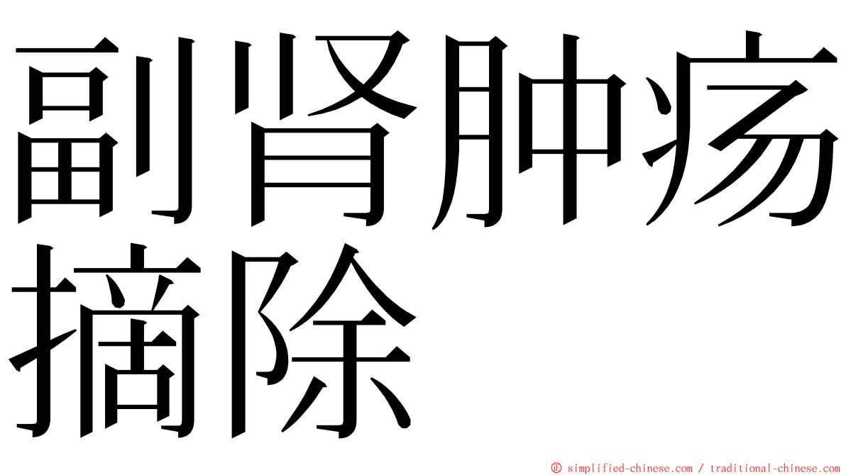 副肾肿疡摘除 ming font