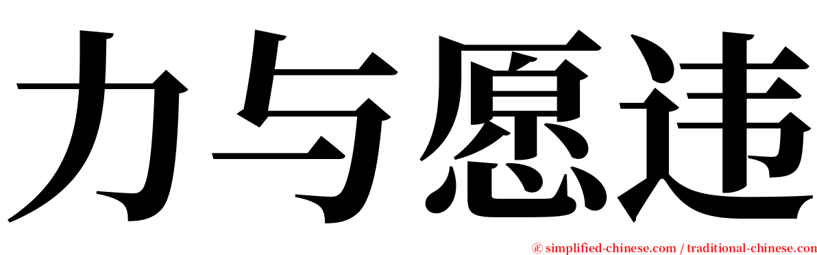 力与愿违 serif font