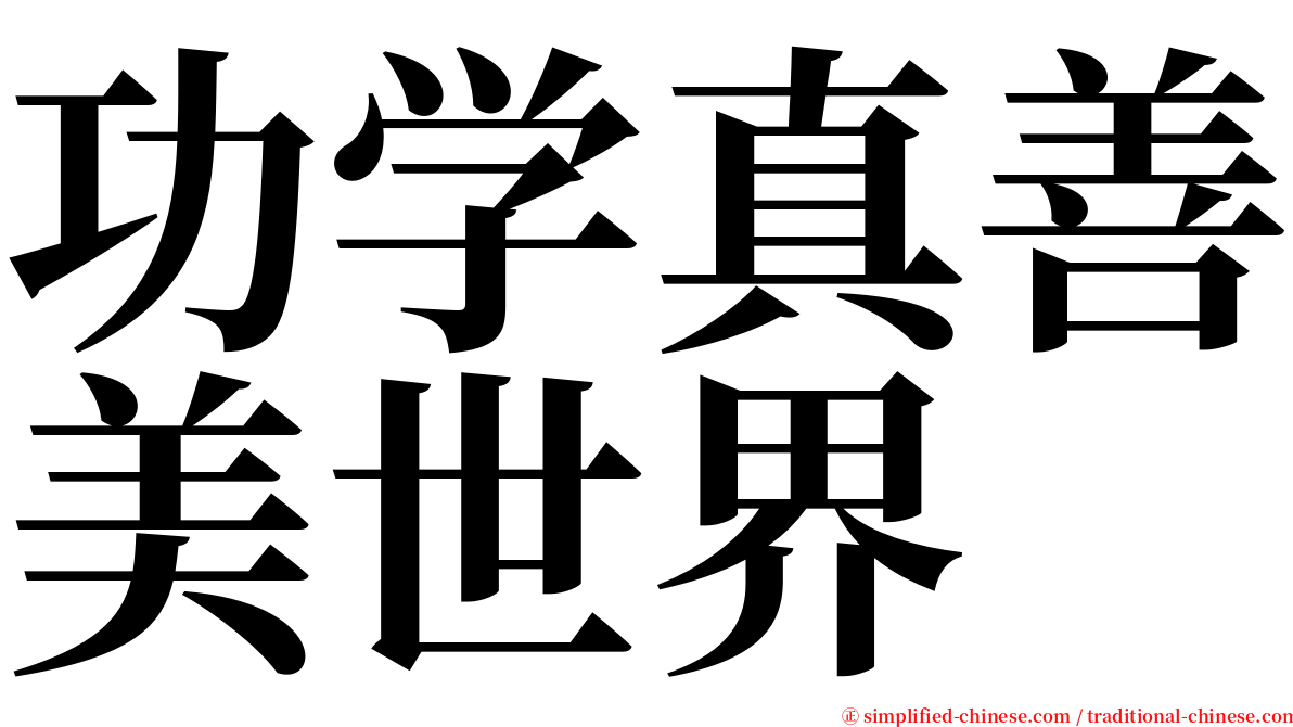 功学真善美世界 serif font