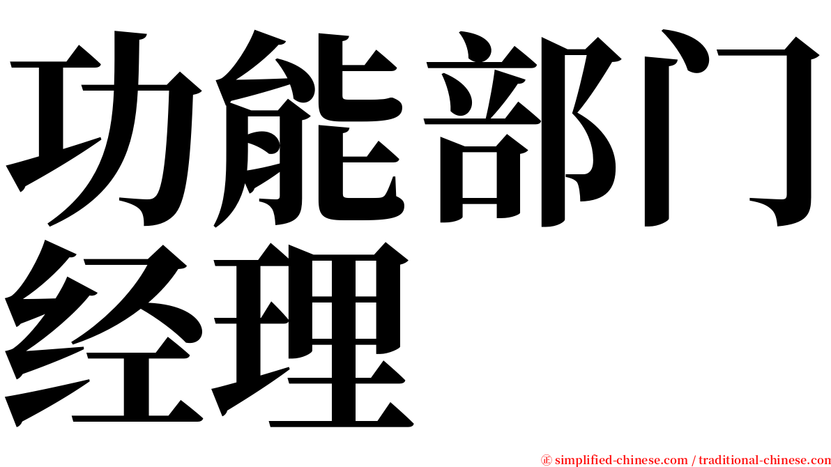 功能部门经理 serif font