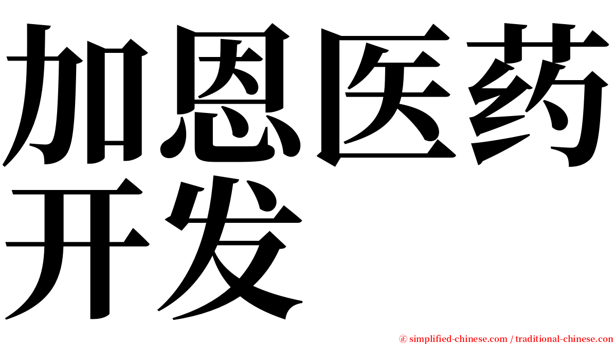 加恩医药开发 serif font