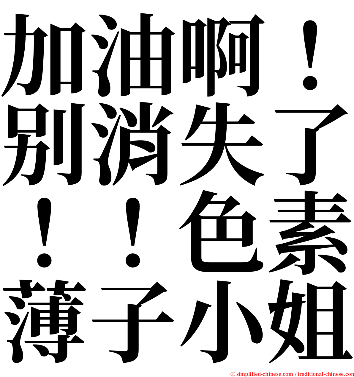 加油啊！别消失了！！色素薄子小姐 serif font