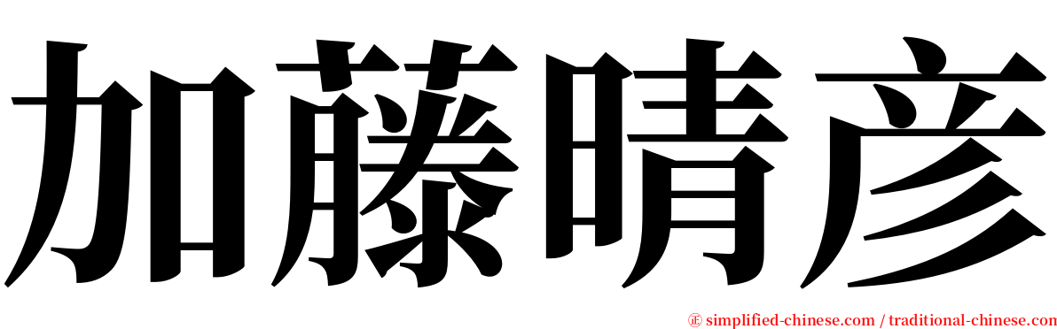 加藤晴彦 serif font