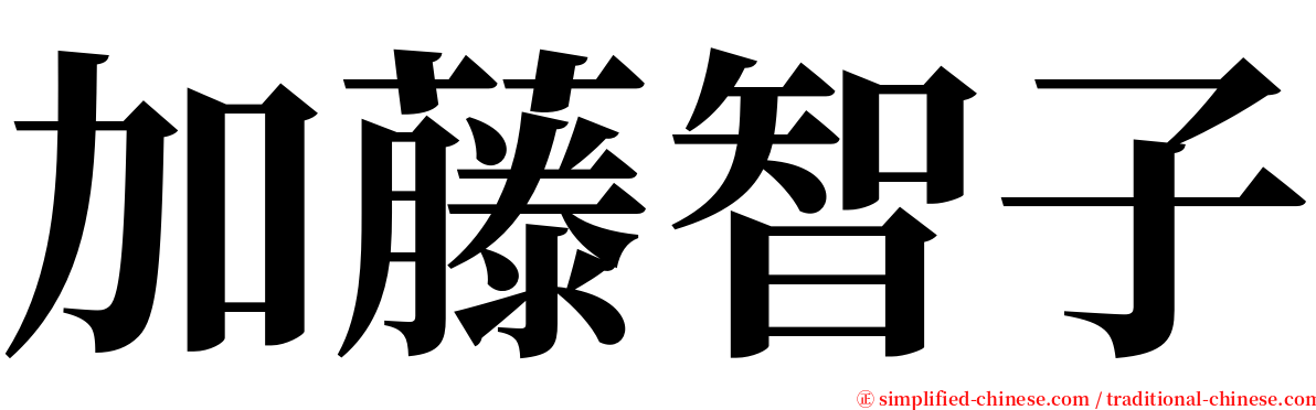 加藤智子 serif font