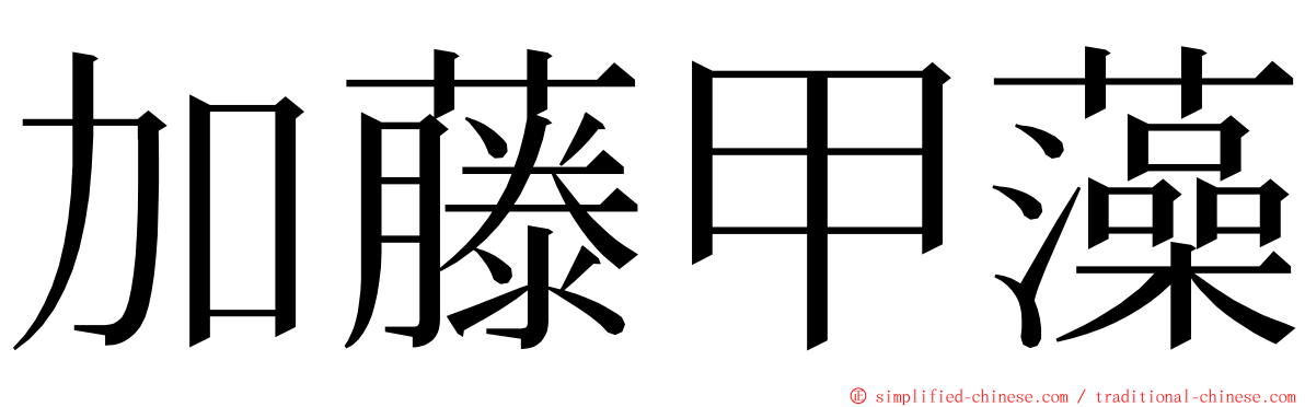 加藤甲藻 ming font