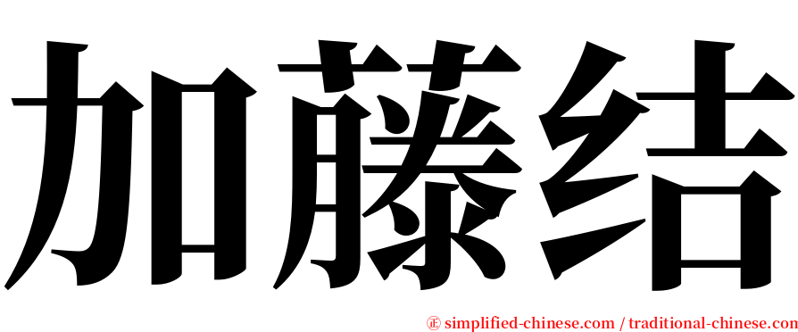 加藤结 serif font