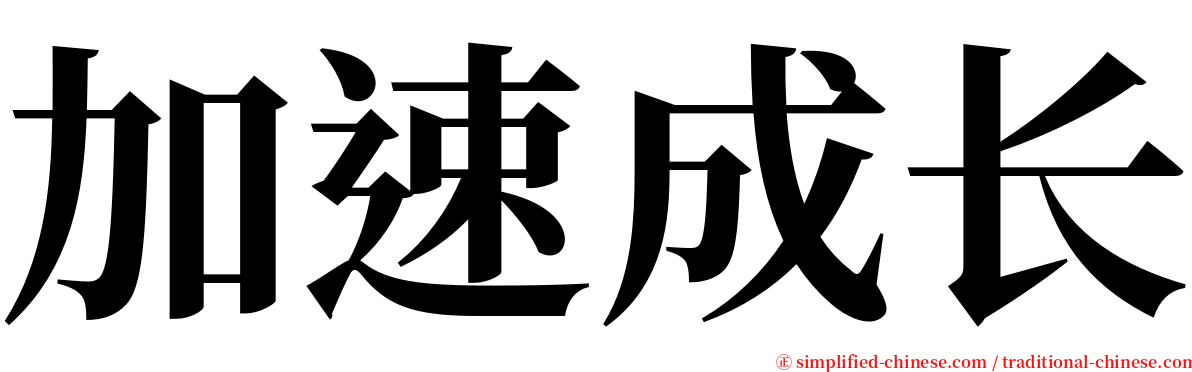 加速成长 serif font