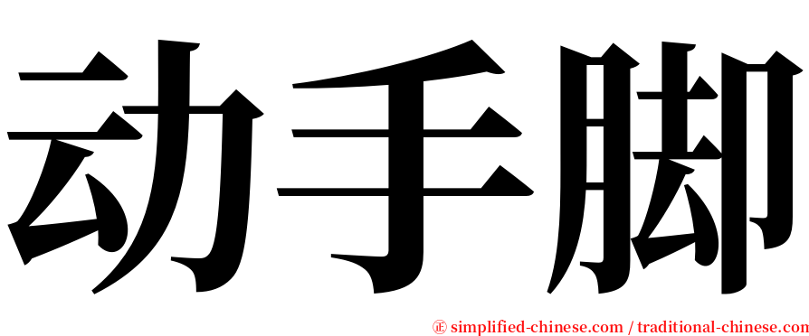 动手脚 serif font