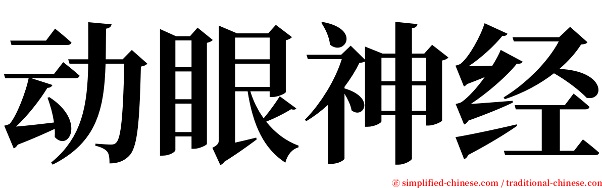 动眼神经 serif font