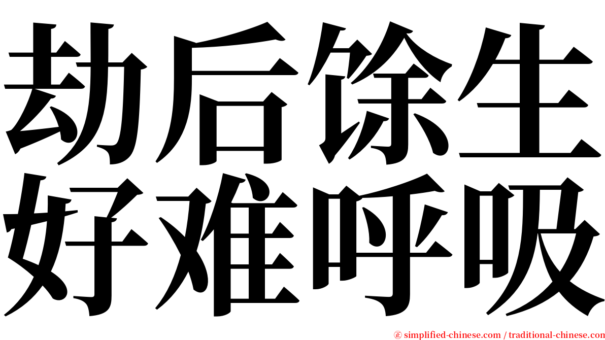 劫后馀生好难呼吸 serif font