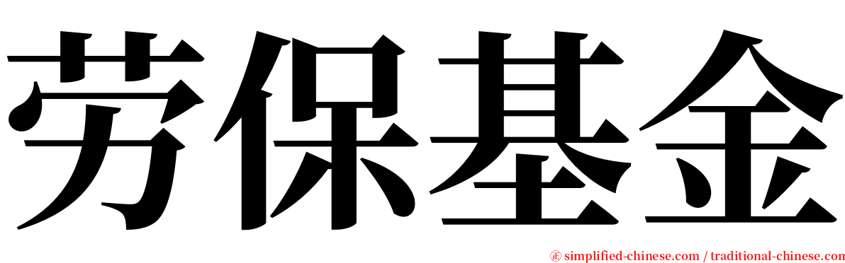 劳保基金 serif font