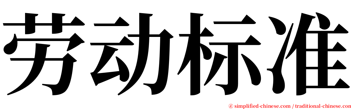 劳动标准 serif font