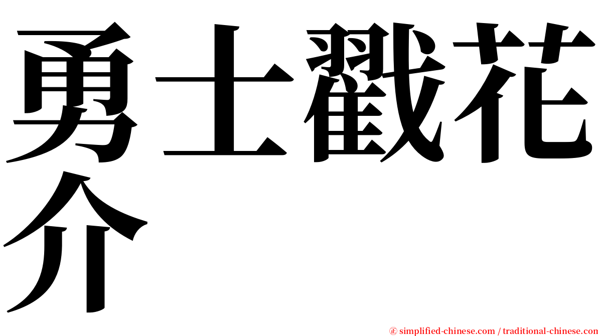 勇士戳花介 serif font