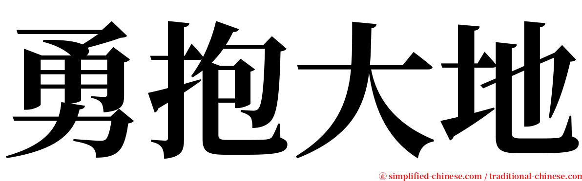 勇抱大地 serif font