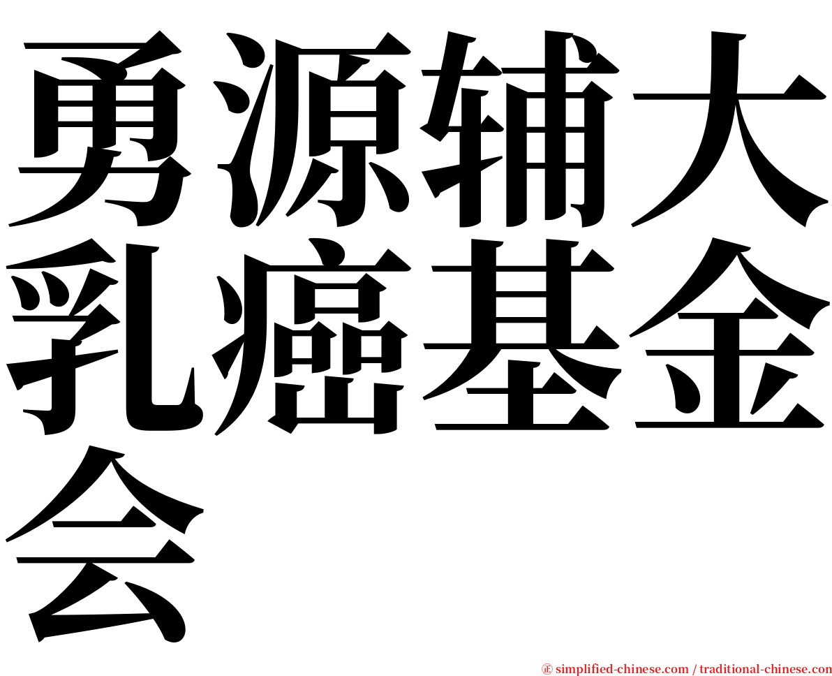 勇源辅大乳癌基金会 serif font