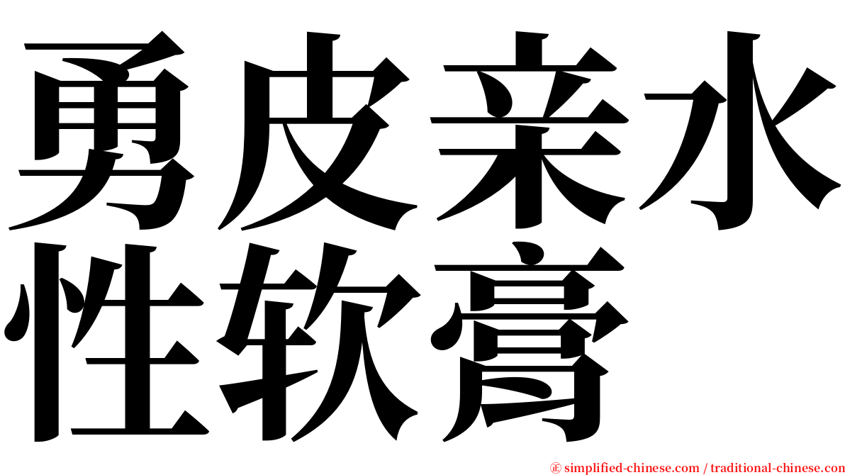 勇皮亲水性软膏 serif font