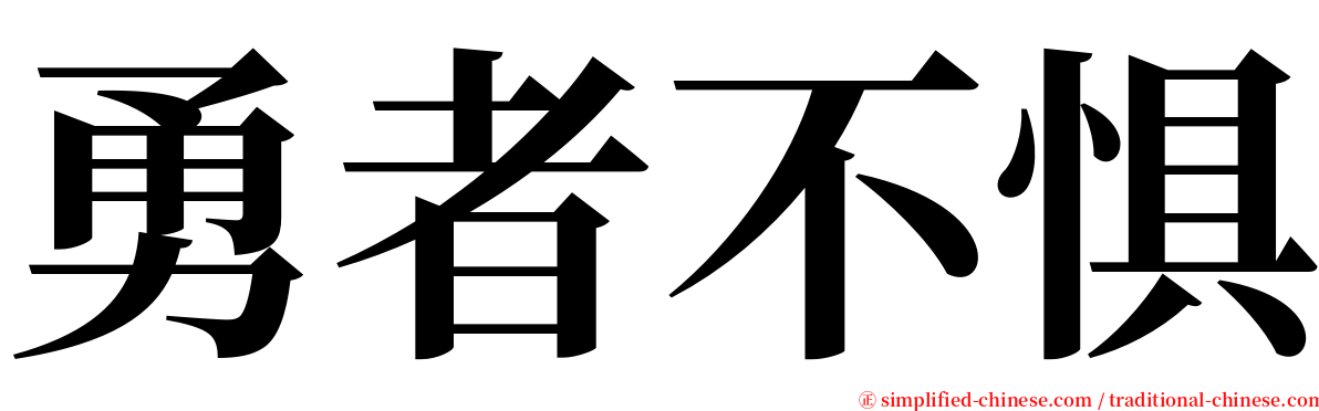 勇者不惧 serif font