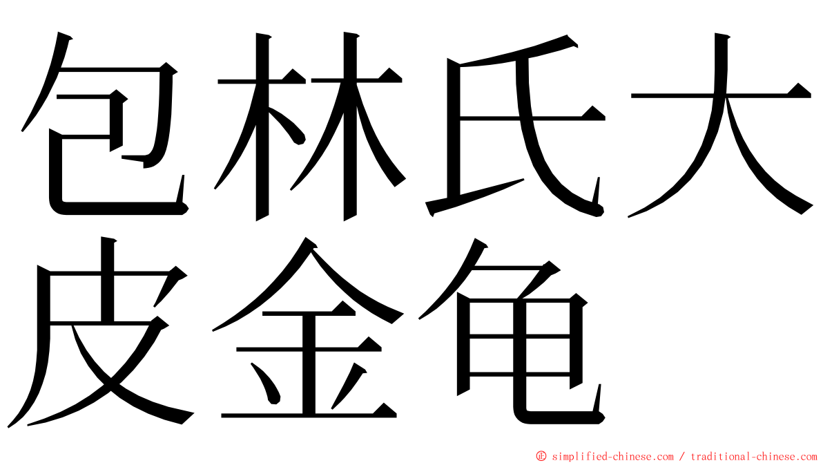 包林氏大皮金龟 ming font