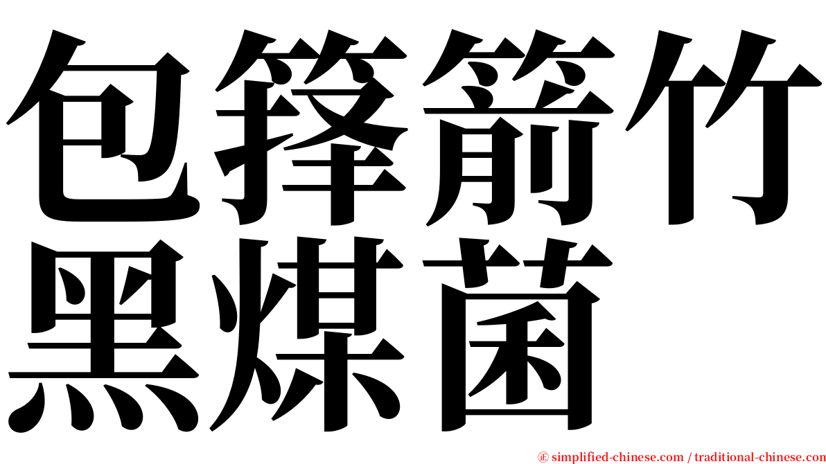 包箨箭竹黑煤菌 serif font