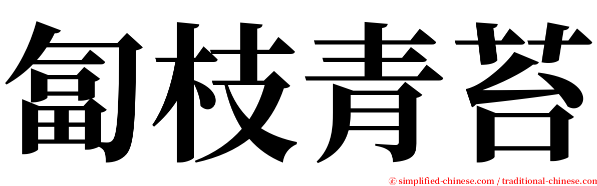 匐枝青苔 serif font