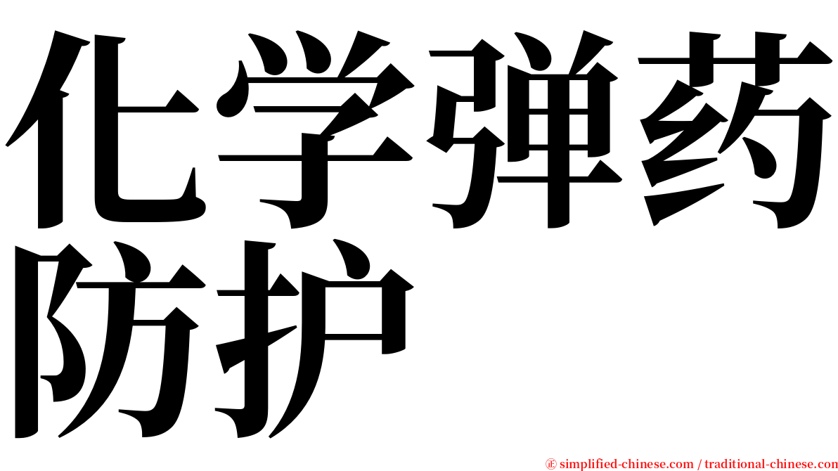 化学弹药防护 serif font