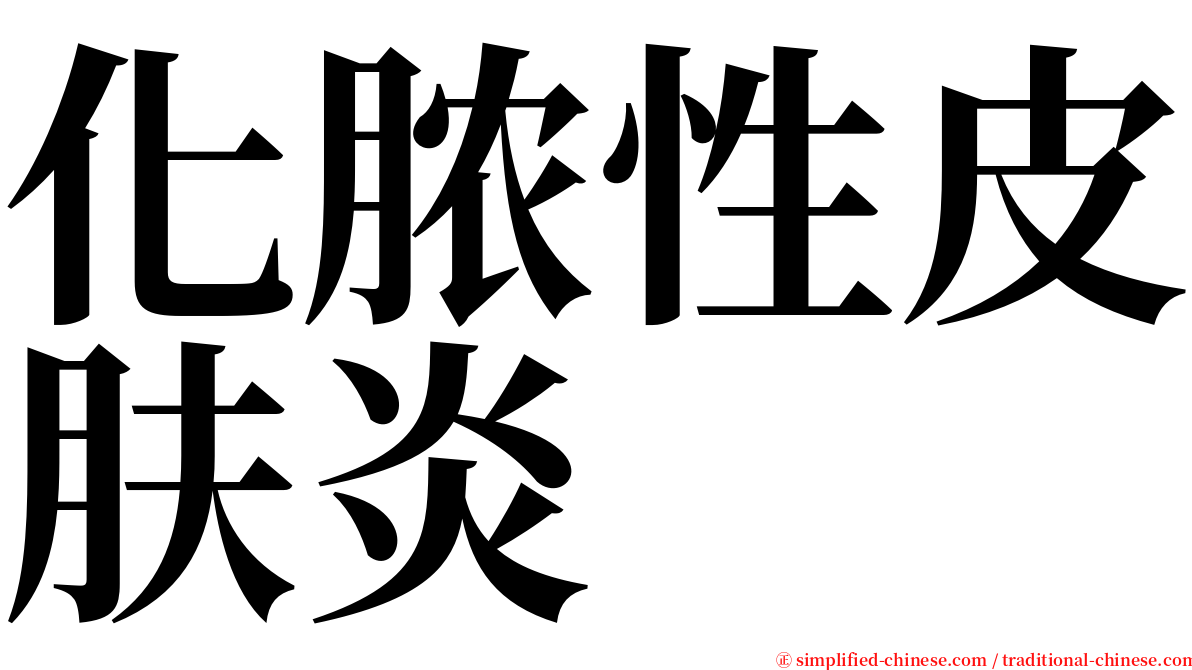 化脓性皮肤炎 serif font