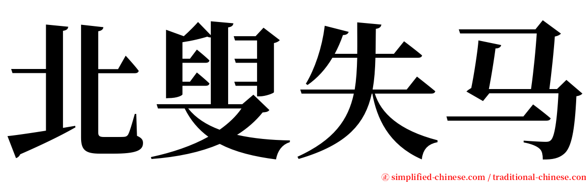 北叟失马 serif font