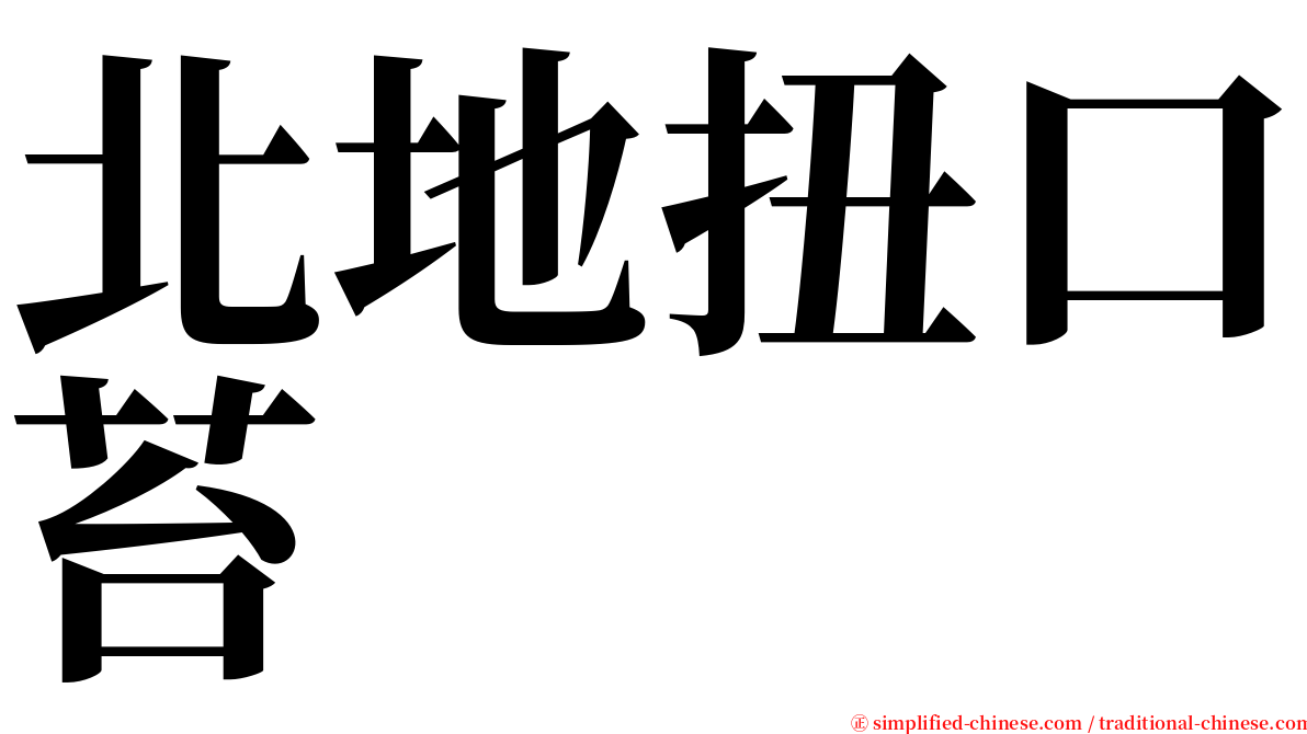 北地扭口苔 serif font