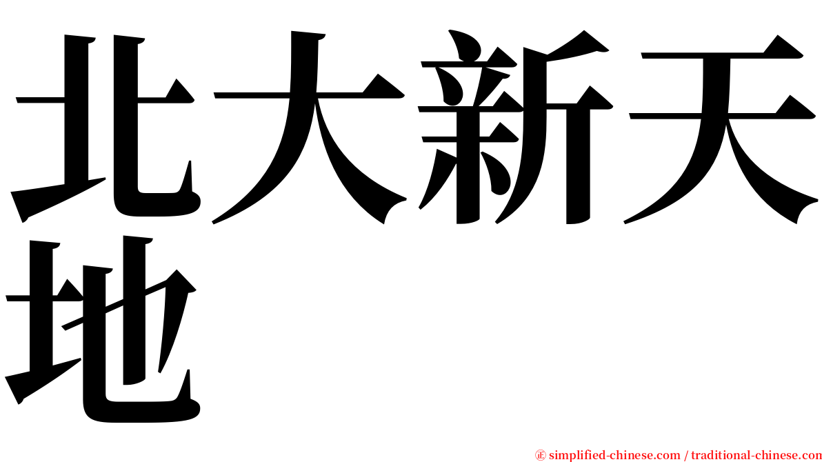 北大新天地 serif font