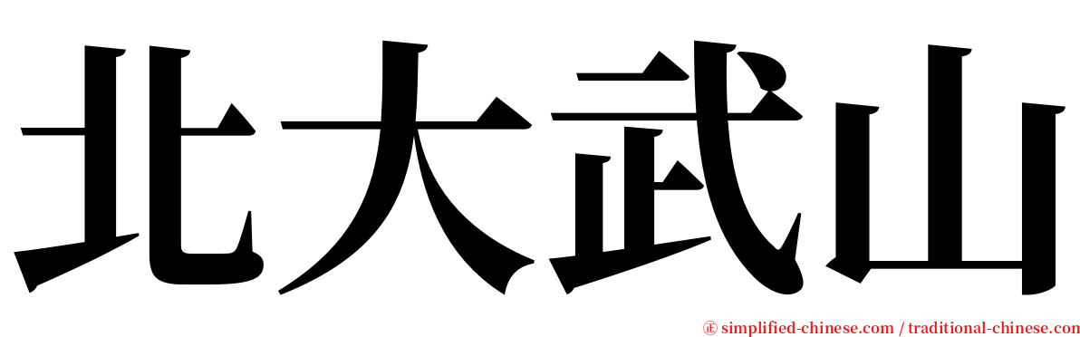 北大武山 serif font
