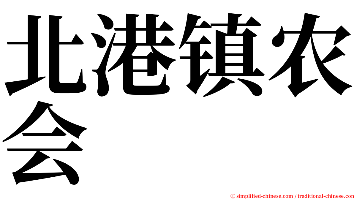 北港镇农会 serif font