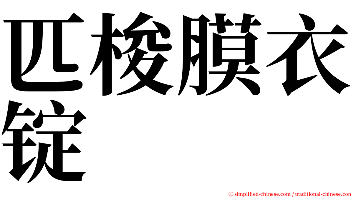 匹梭膜衣锭 serif font