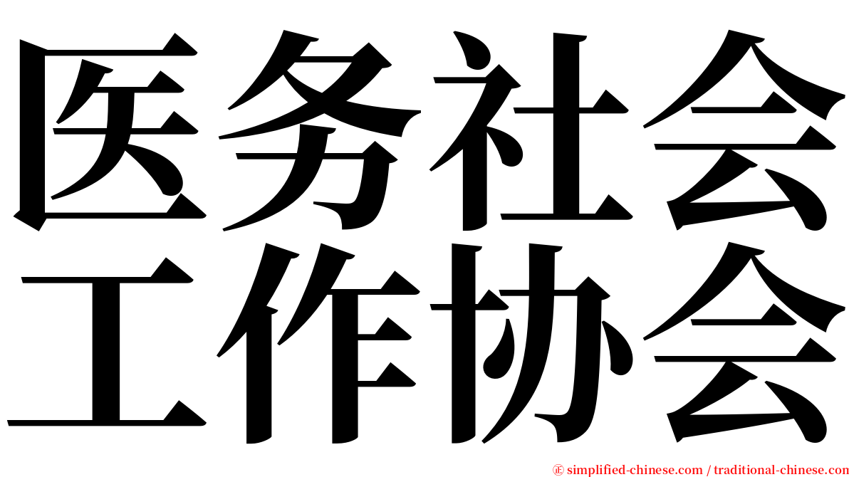 医务社会工作协会 serif font