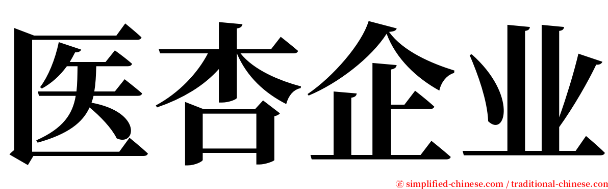 医杏企业 serif font