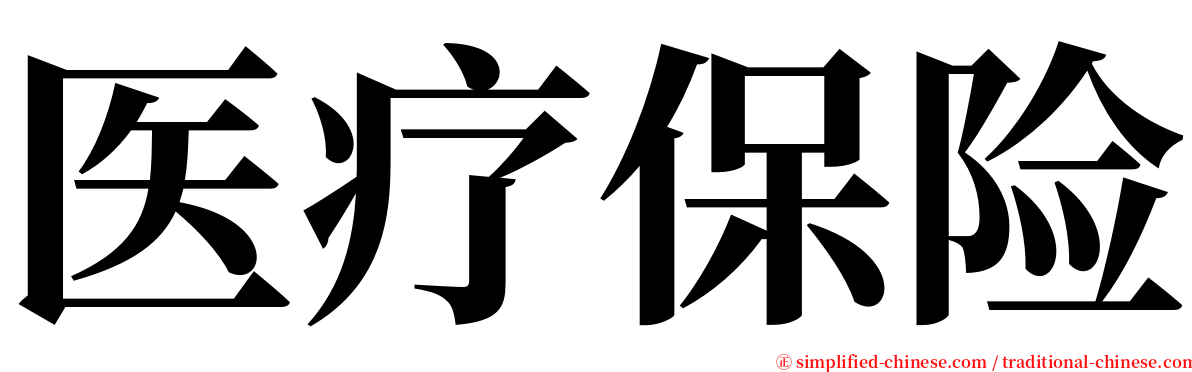 医疗保险 serif font