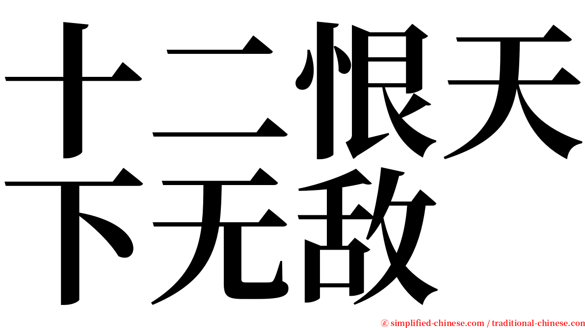 十二恨天下无敌 serif font