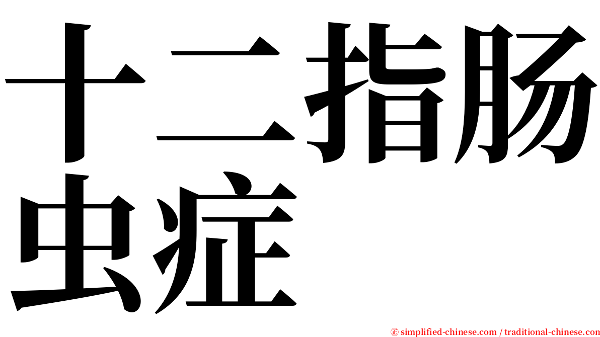 十二指肠虫症 serif font