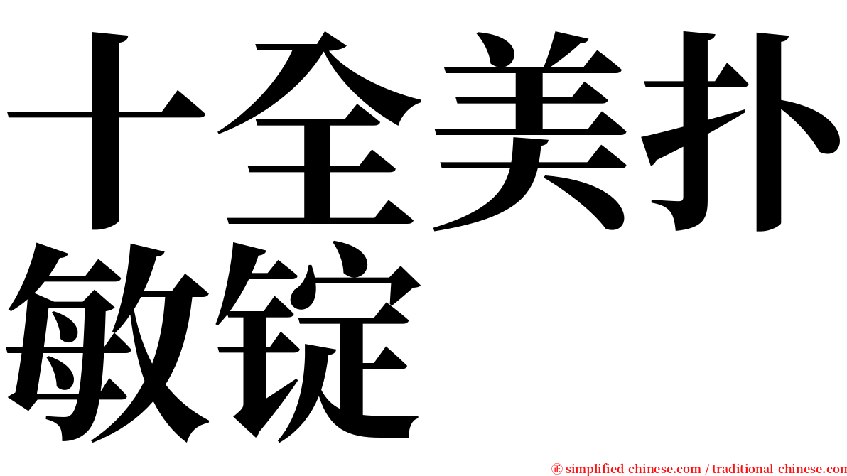 十全美扑敏锭 serif font