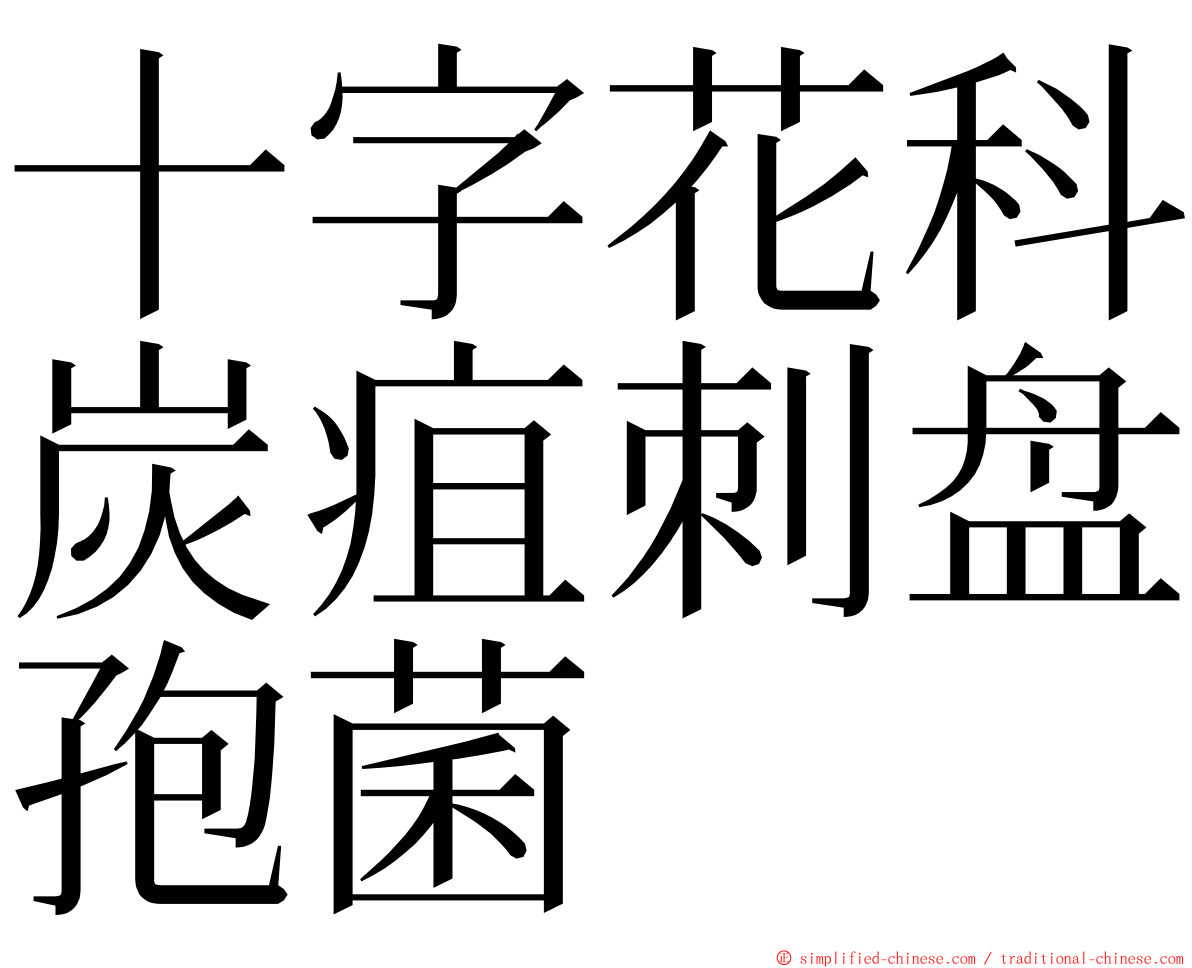 十字花科炭疽刺盘孢菌 ming font