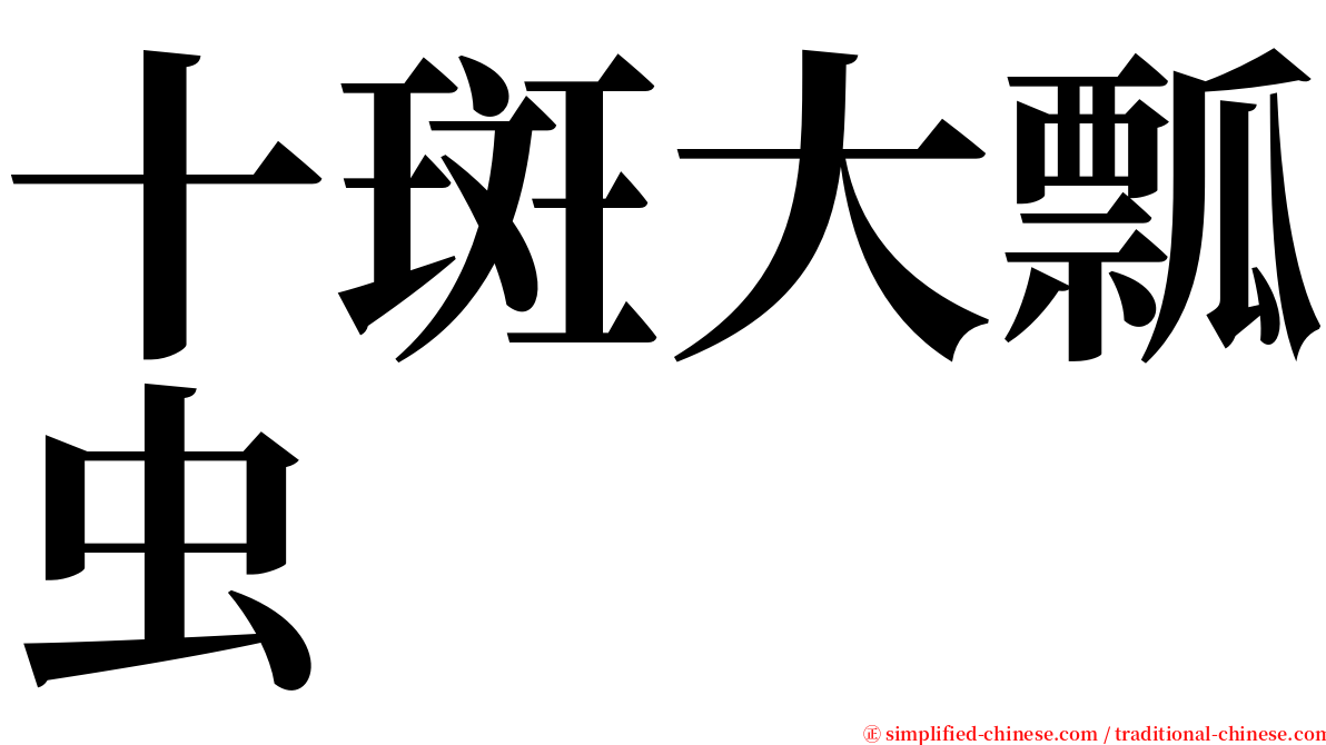 十斑大瓢虫 serif font