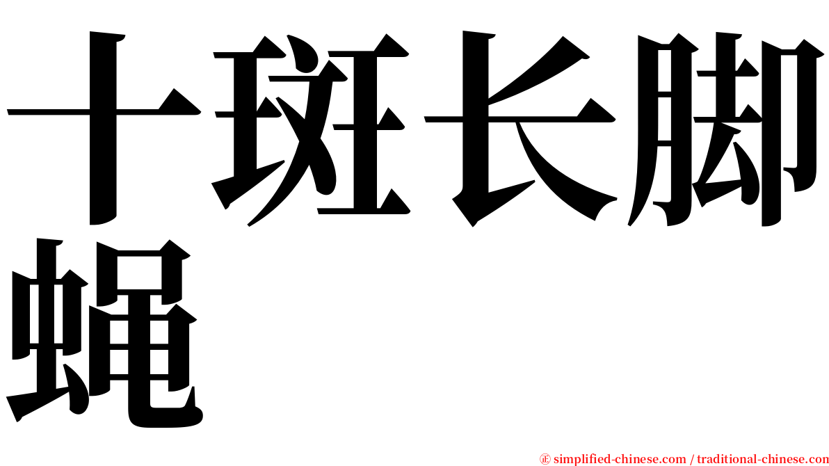 十斑长脚蝇 serif font