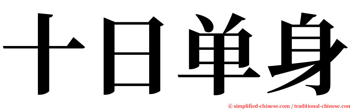 十日单身 serif font