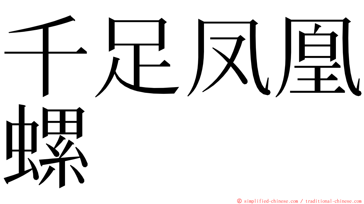 千足凤凰螺 ming font