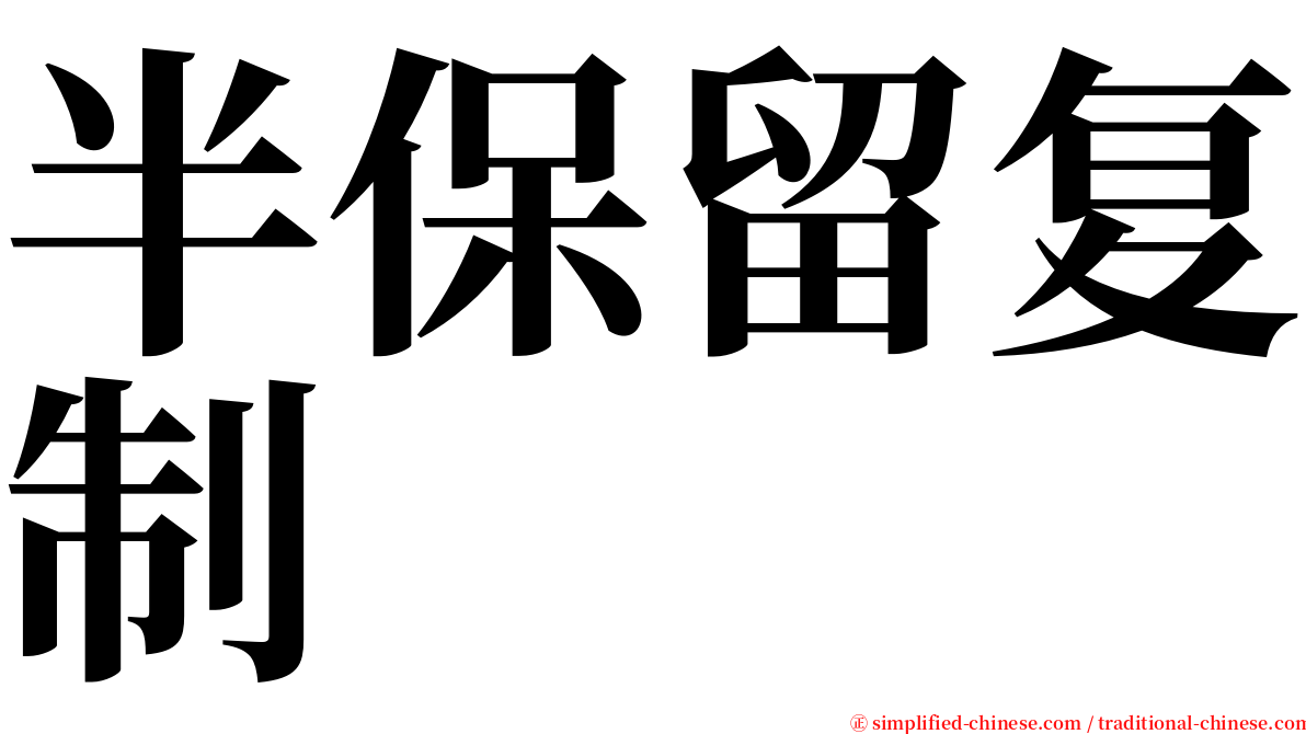 半保留复制 serif font